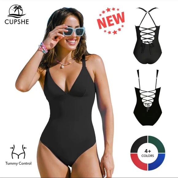 Cupshe Classic Black One-Piece Swimsuit - Picture 6 of 6